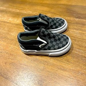 Lightly used toddler checkered vans.